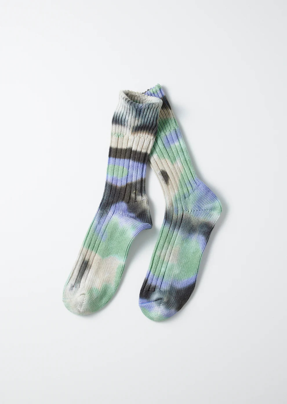 Chunky Ribbed Crew Socks "Tie Dye"
