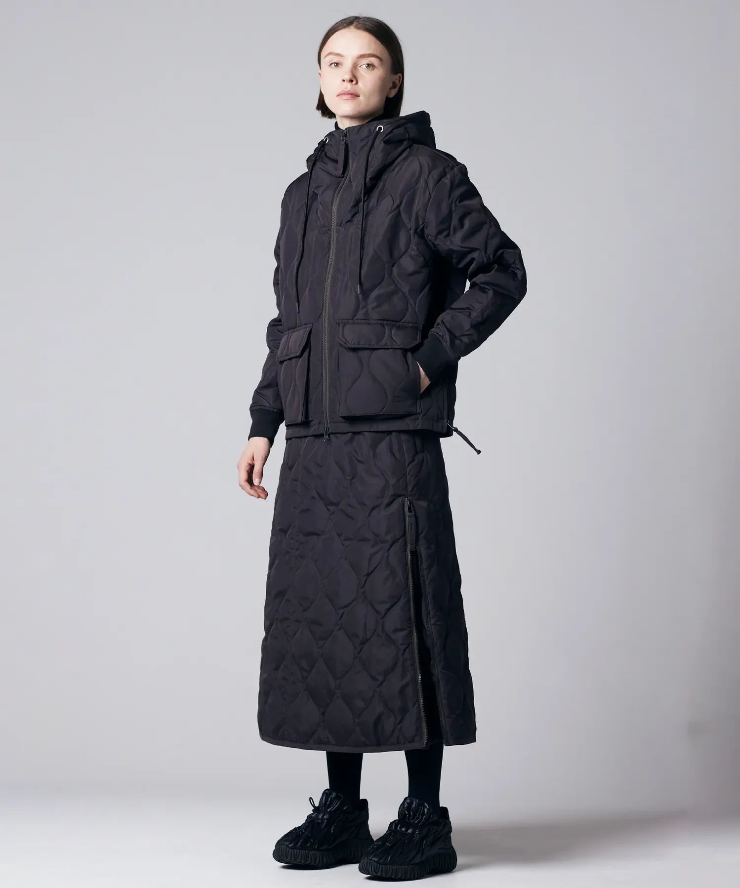 Unisex Military W-Zip Down Hoodie