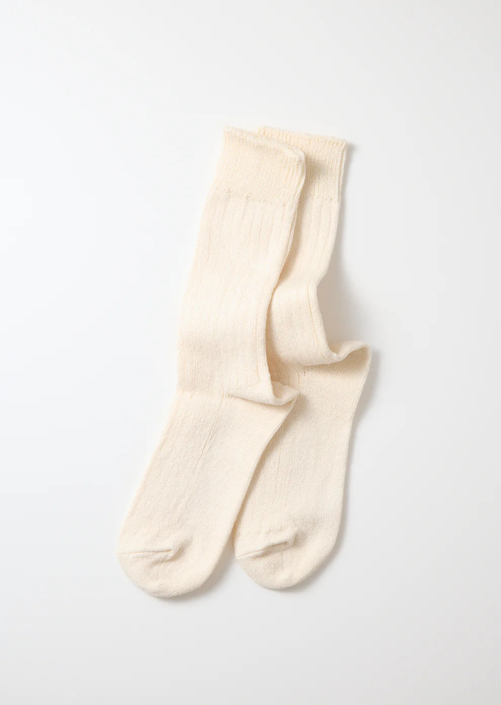 Linen Cotton Ribbed Crew Socks