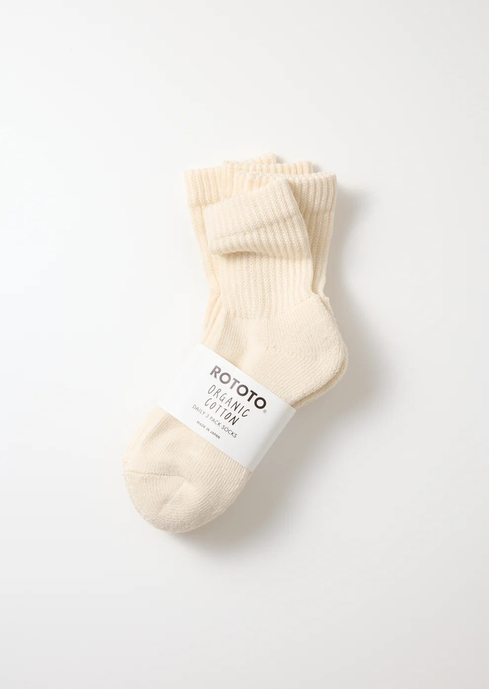 Organic Daily 3-Pack Mini Crew Socks - Ivory