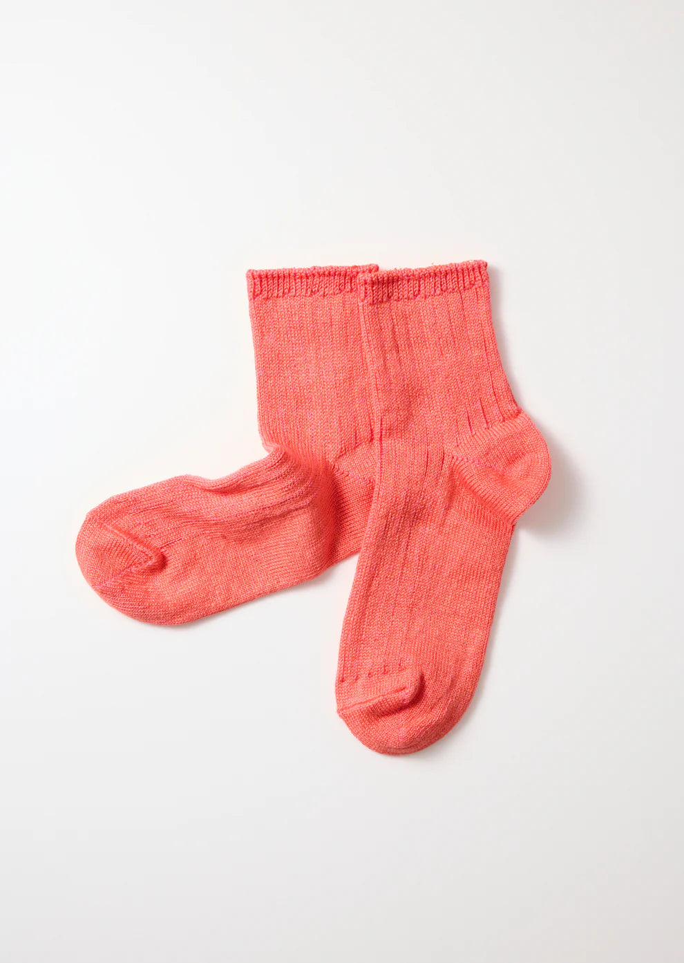 Linen Cotton Ribbed Ankle Socks