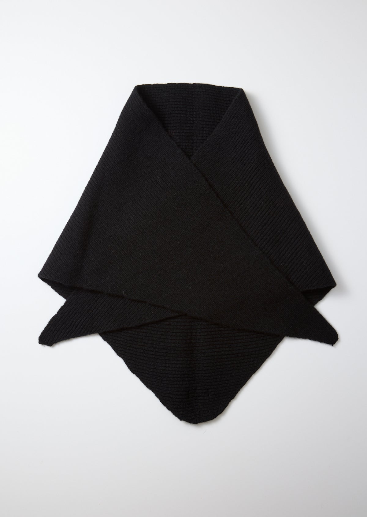 Merino Lambswool Triangle Scarf - Black