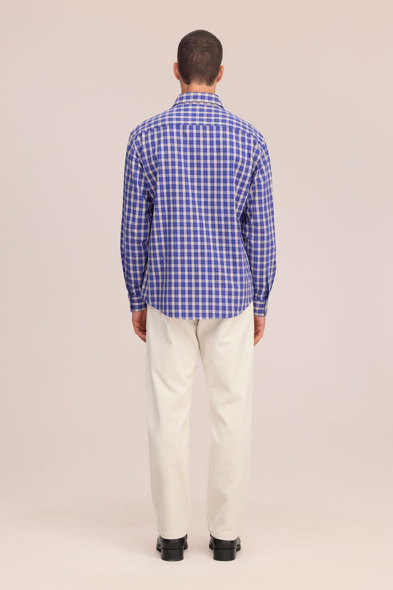 Deon - Casual Flannel Shirt - Cobalt Check