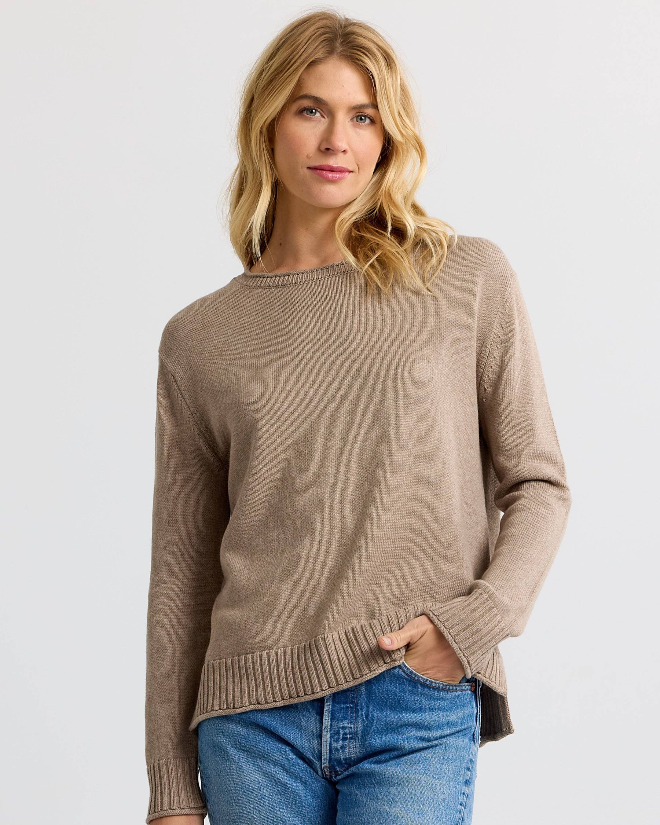 Everyday Cotton Crew - Taupe