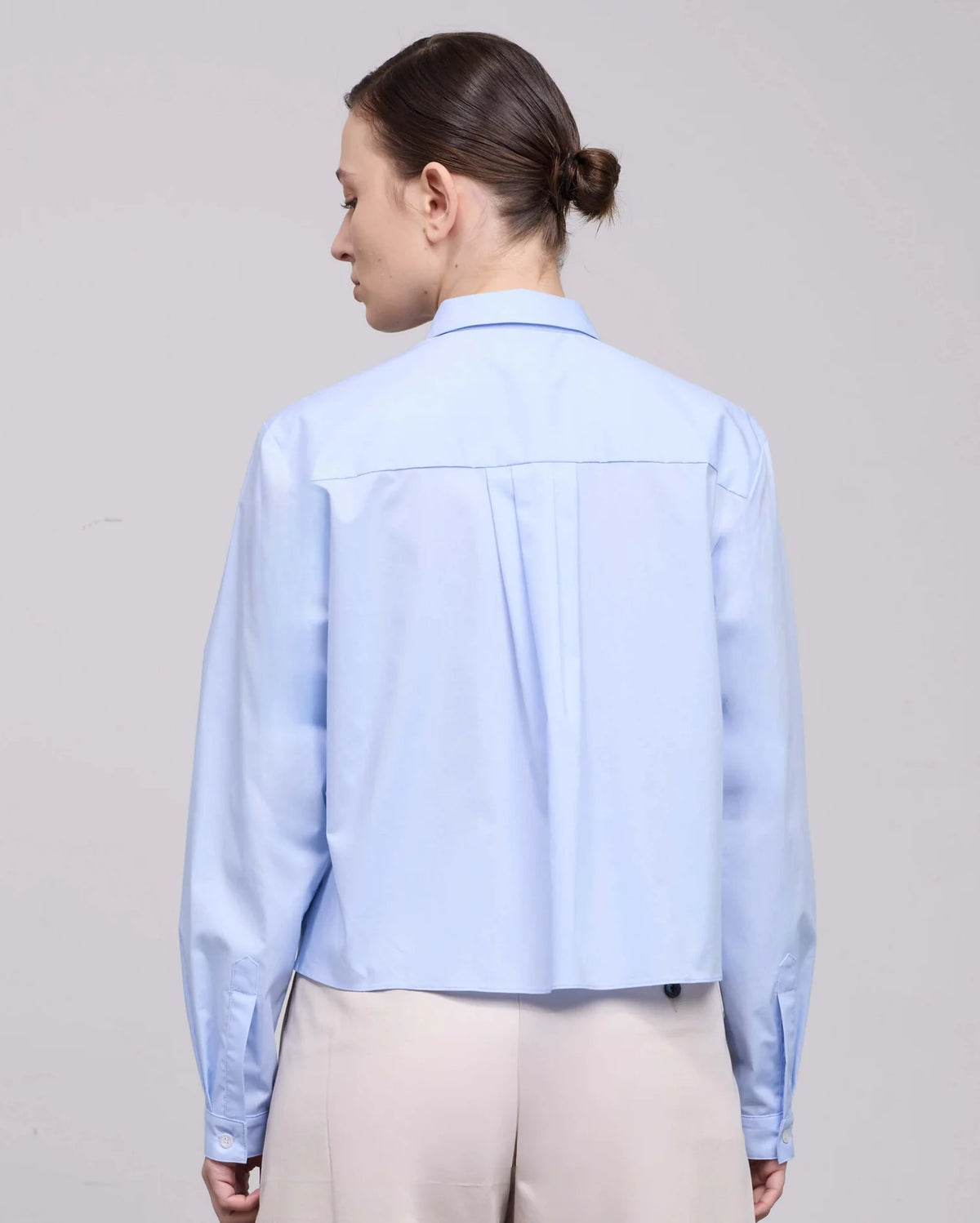 Iris Cropped Shirt - Blue