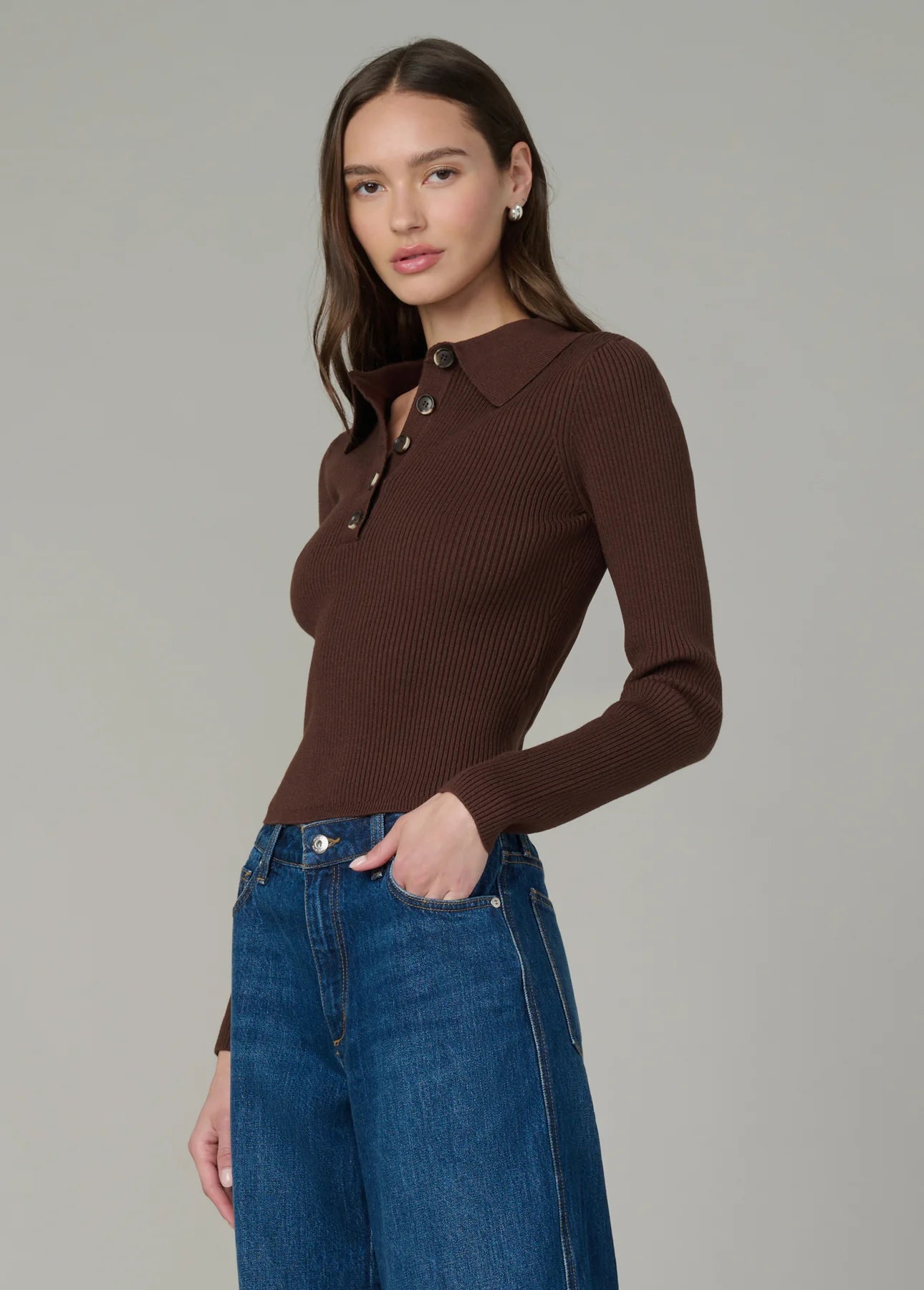 The Lisa Polo Sweater - Chocolate