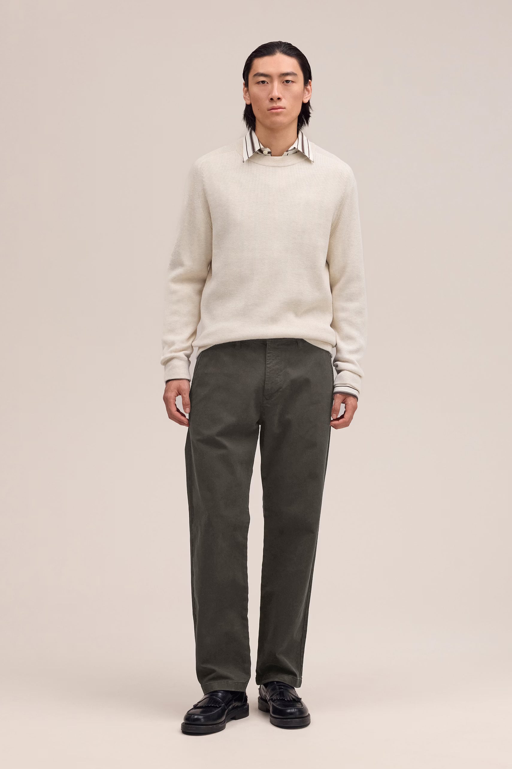 Aden Straight Leg Regular Fit Chino - Dark Army