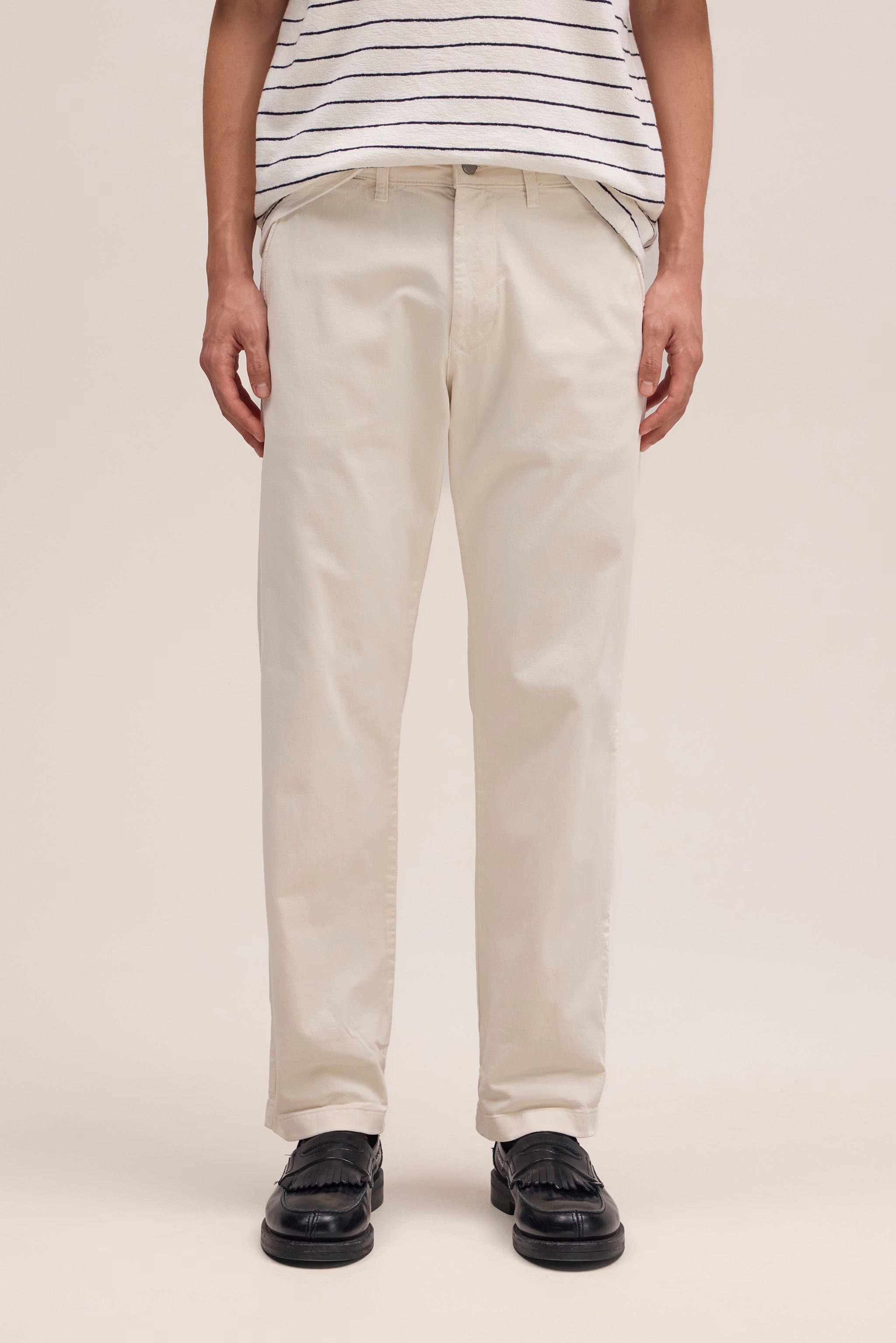 Aden Straight Leg Regular Fit Chino - Ivory
