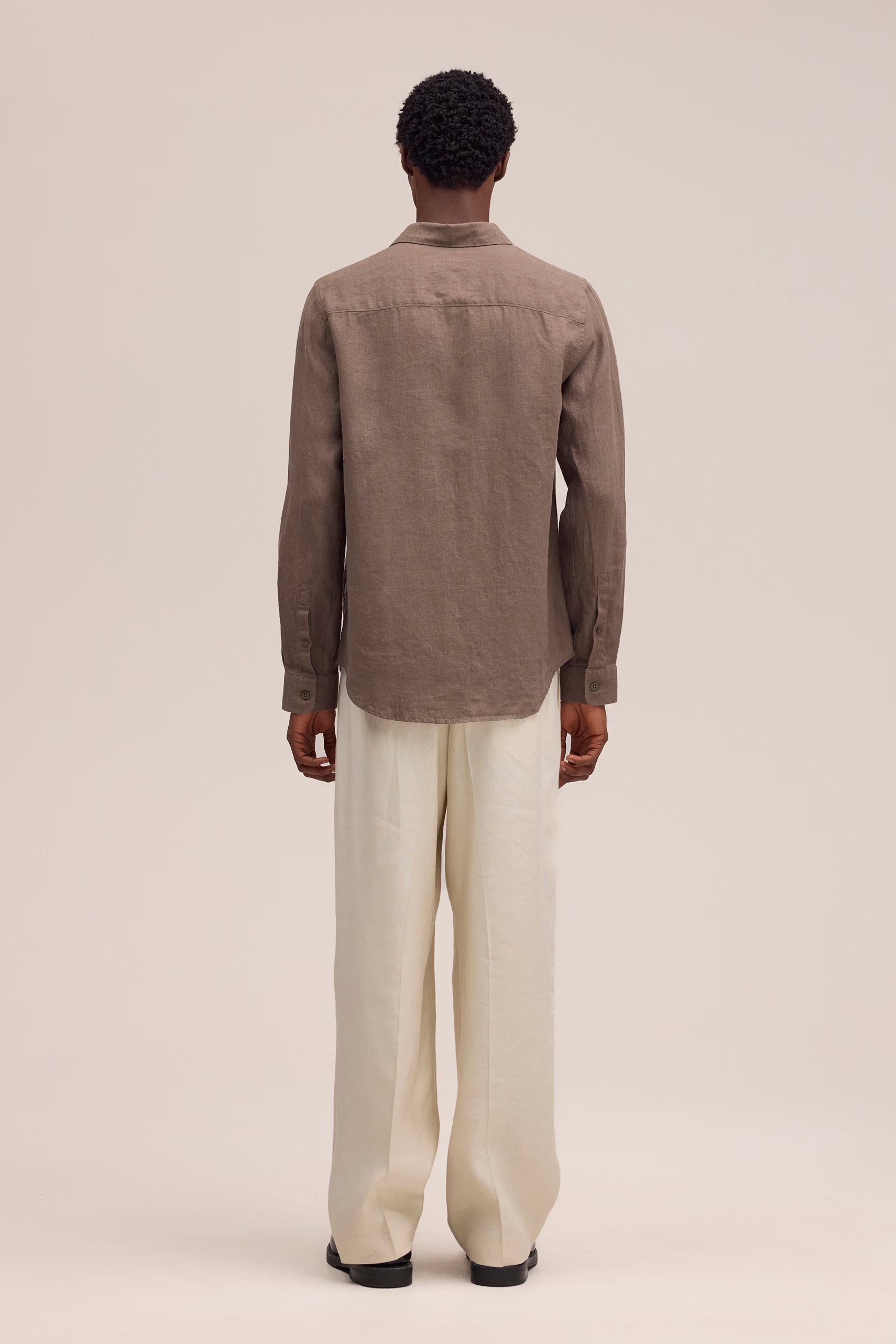 Enzo Classic Collar Linen Shirt - Mable Husk