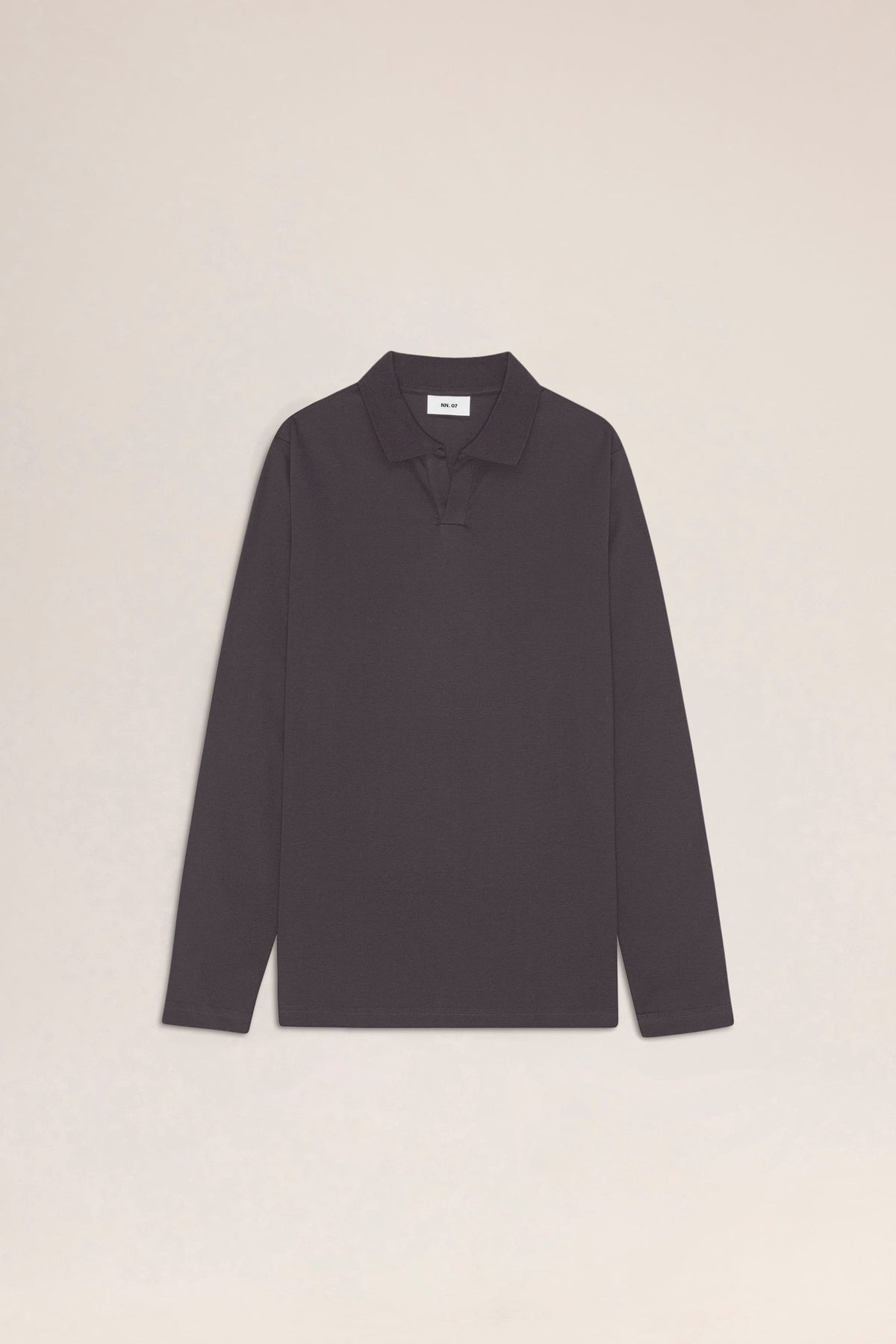 Paul - Open Collar Organic Cotton Polo - Deep Truffle