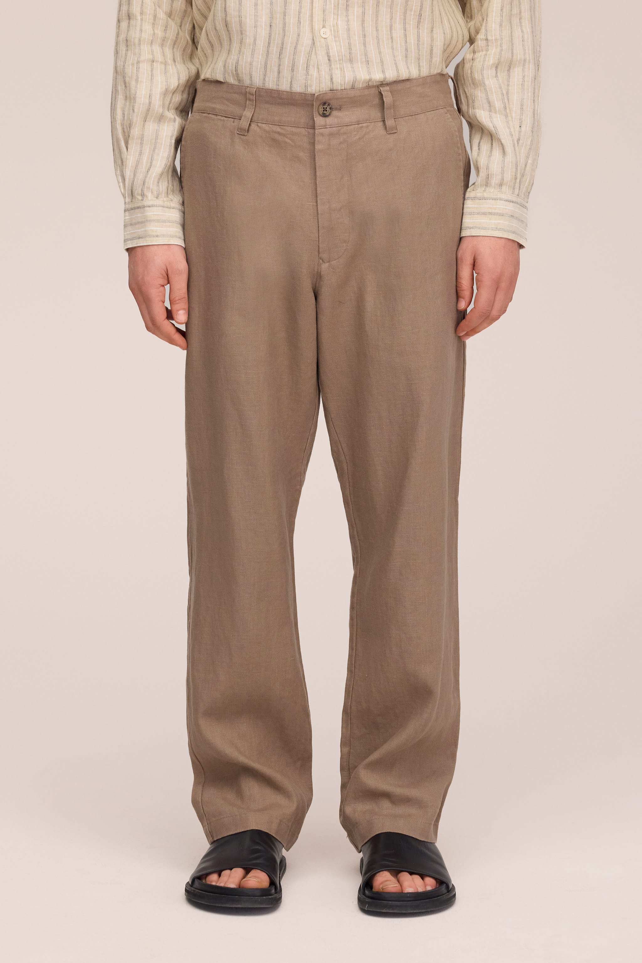 Aden - Straight Leg Linen Regular Fit Pant - Clay Mirage