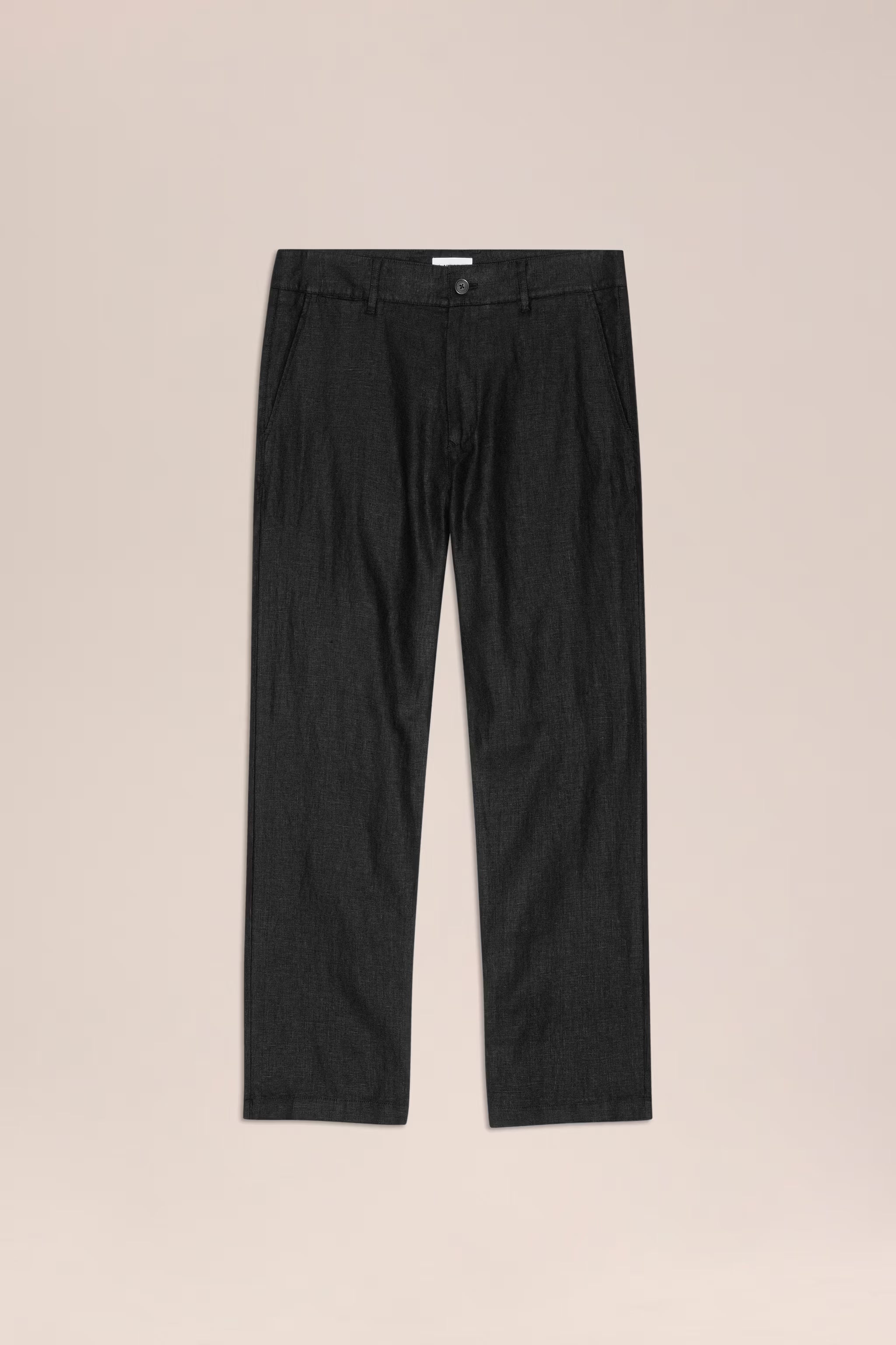 Aden - Straight Leg Linen Regular Fit Pant - Black