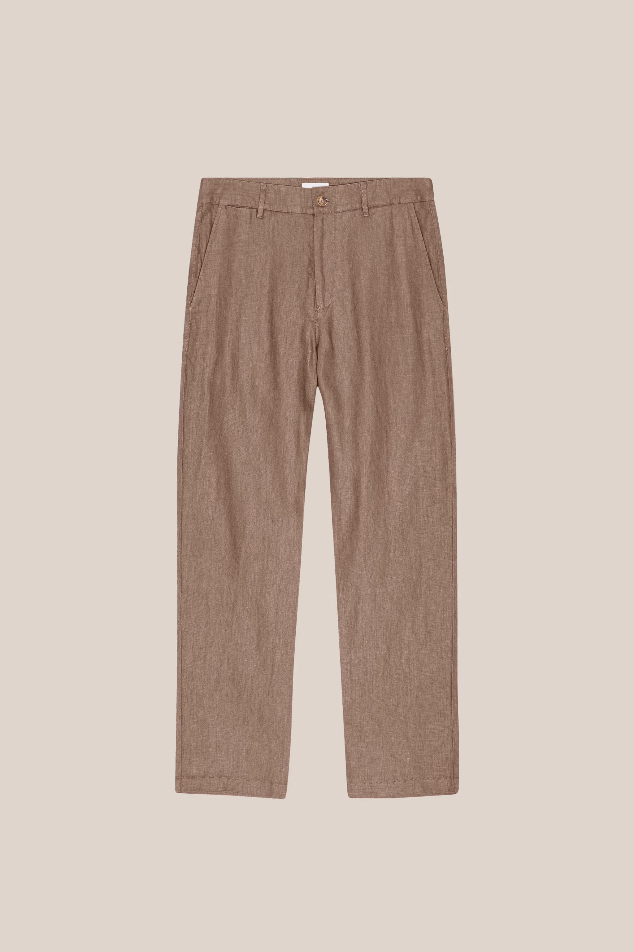 Aden - Straight Leg Linen Regular Fit Pant - Clay Mirage
