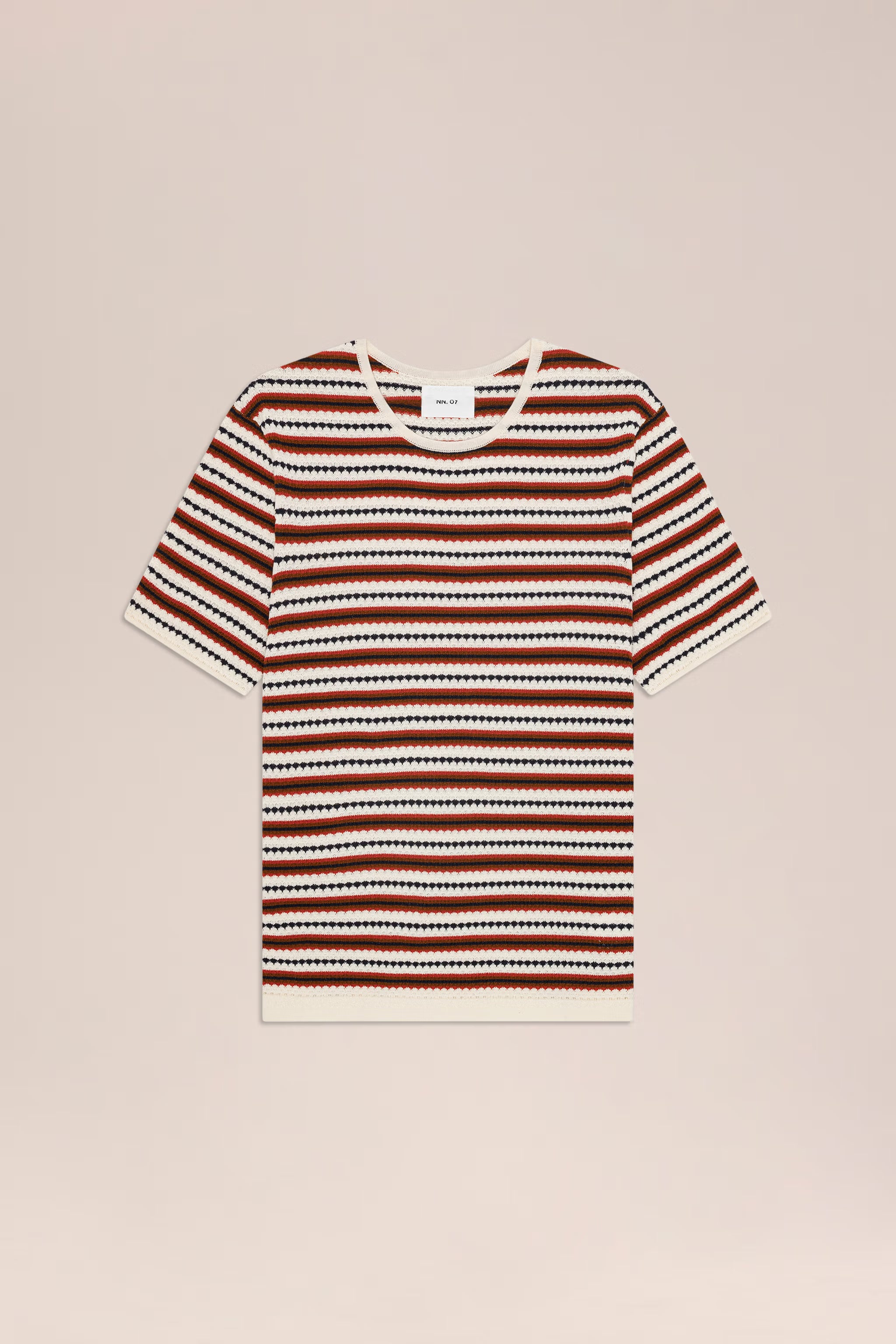 Bari - Textured Stitch Tee - Ivory Multi