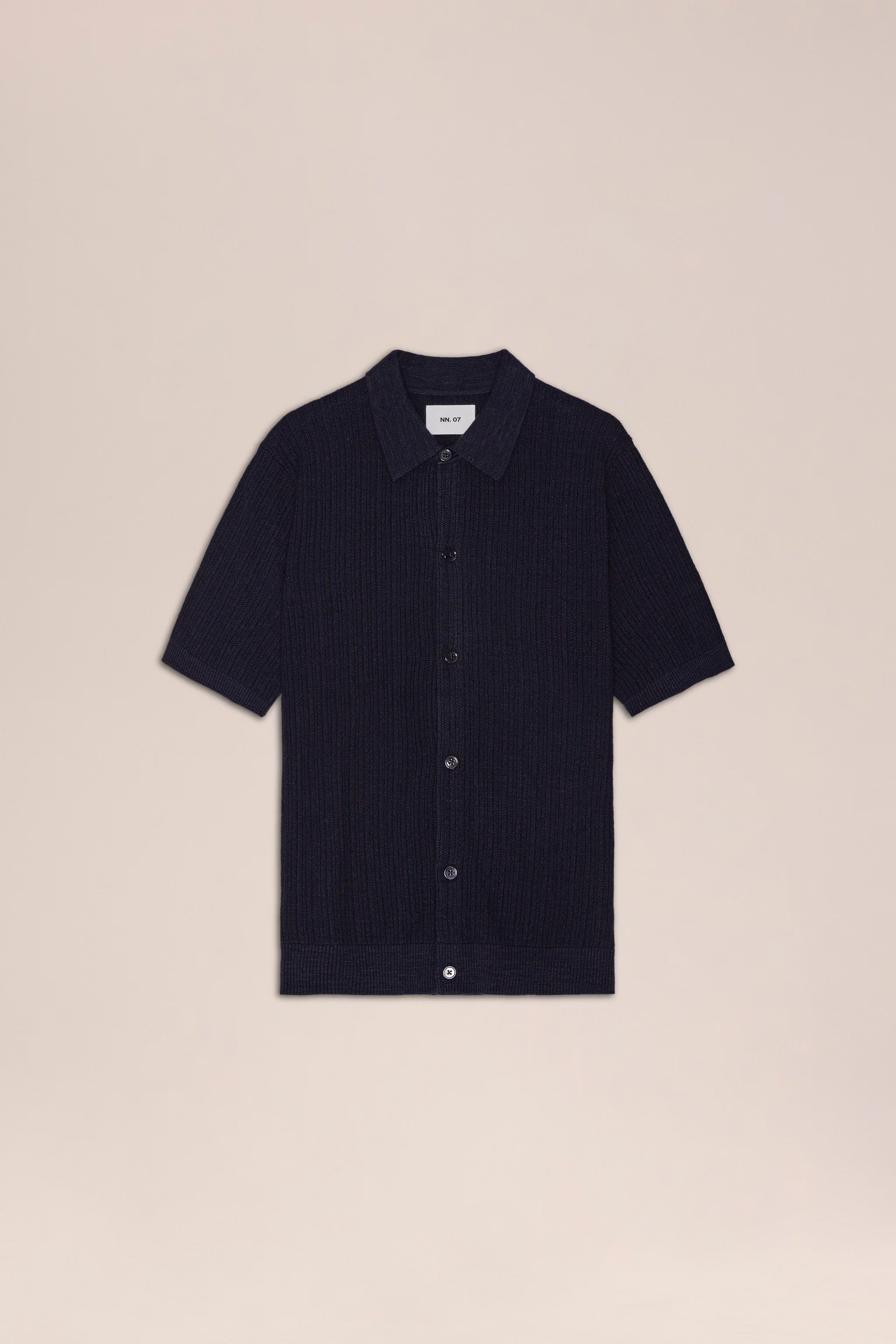 Nolan - Ribbed Organic Cotton Cardigan - Navy Blue