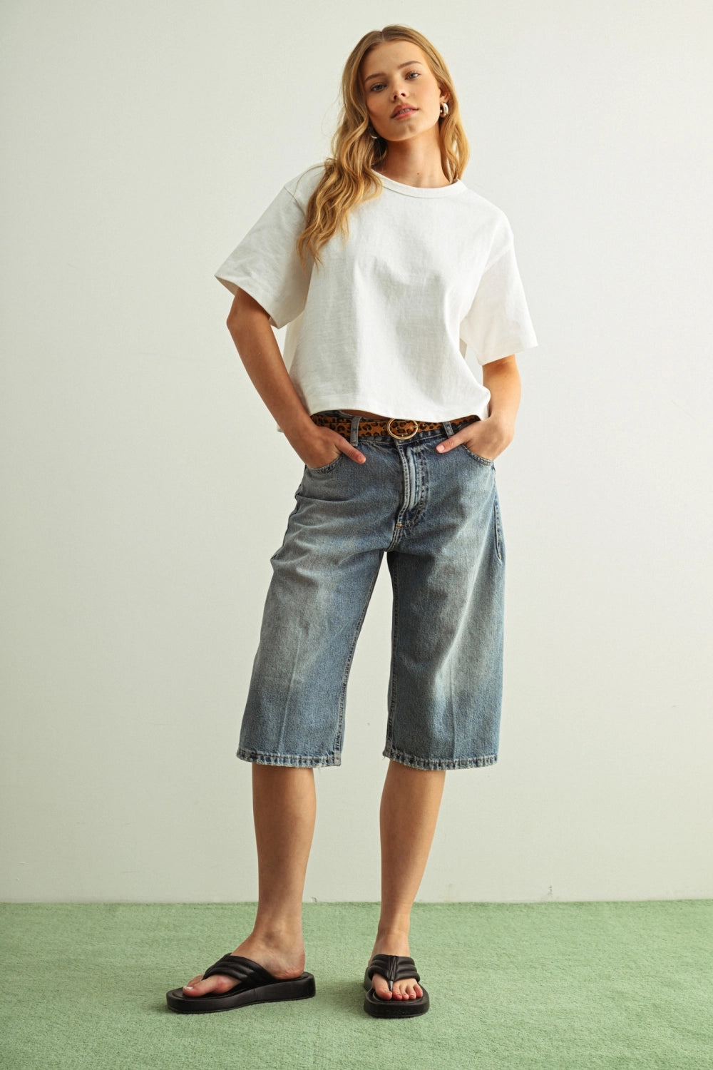 Short Sleeve Linen Knitted Top - White