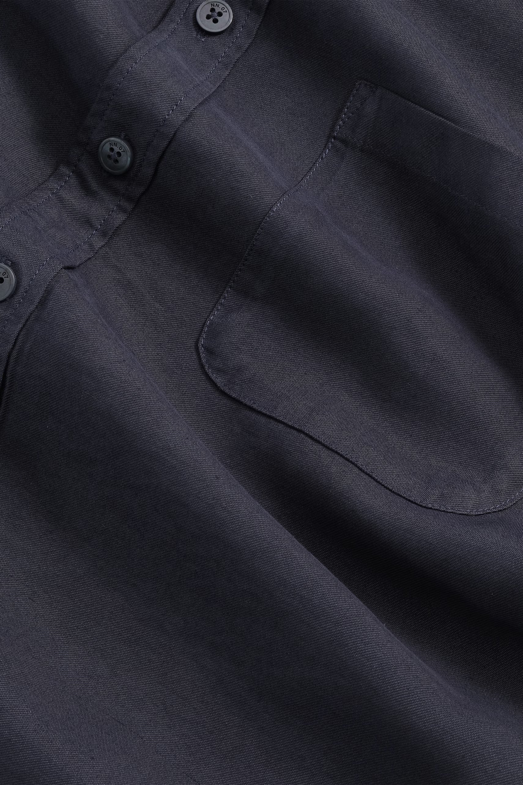 Deon Drapey Viscose Blend Shirt - Navy Blue