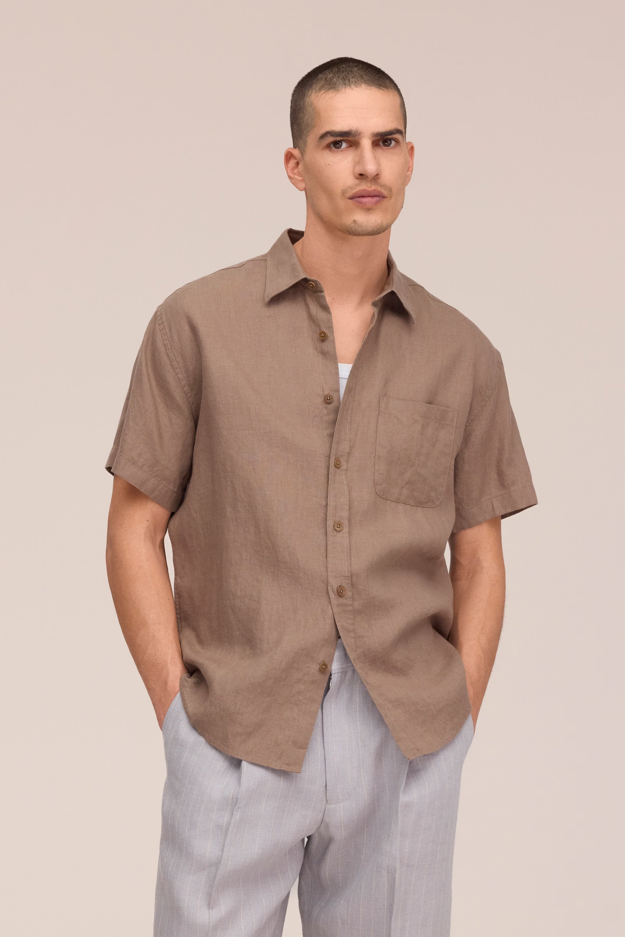Deon - Linen Shirt - Clay Mirage