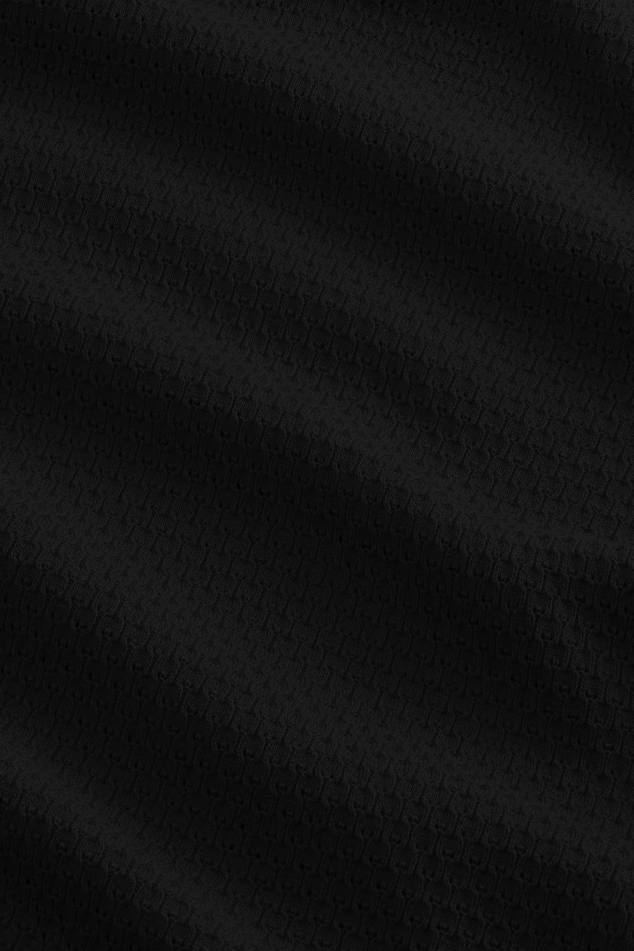 Paul - Textured Stitch Polo - Black