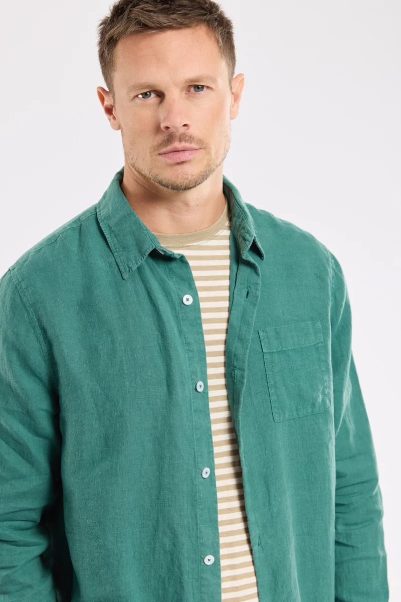 Comfort Fit Shirt - Linen - Ivy