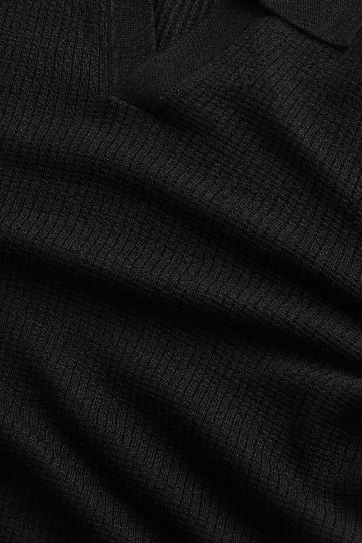 Nate - Waffle Knit Sweater - Black