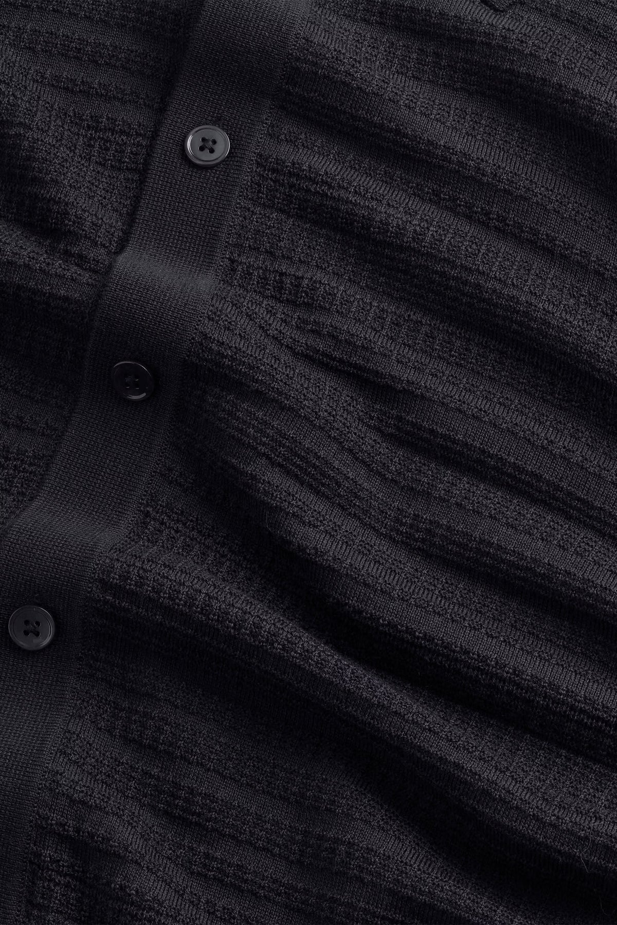 Nate - Textured Stitch Cardigan - Deep Navy