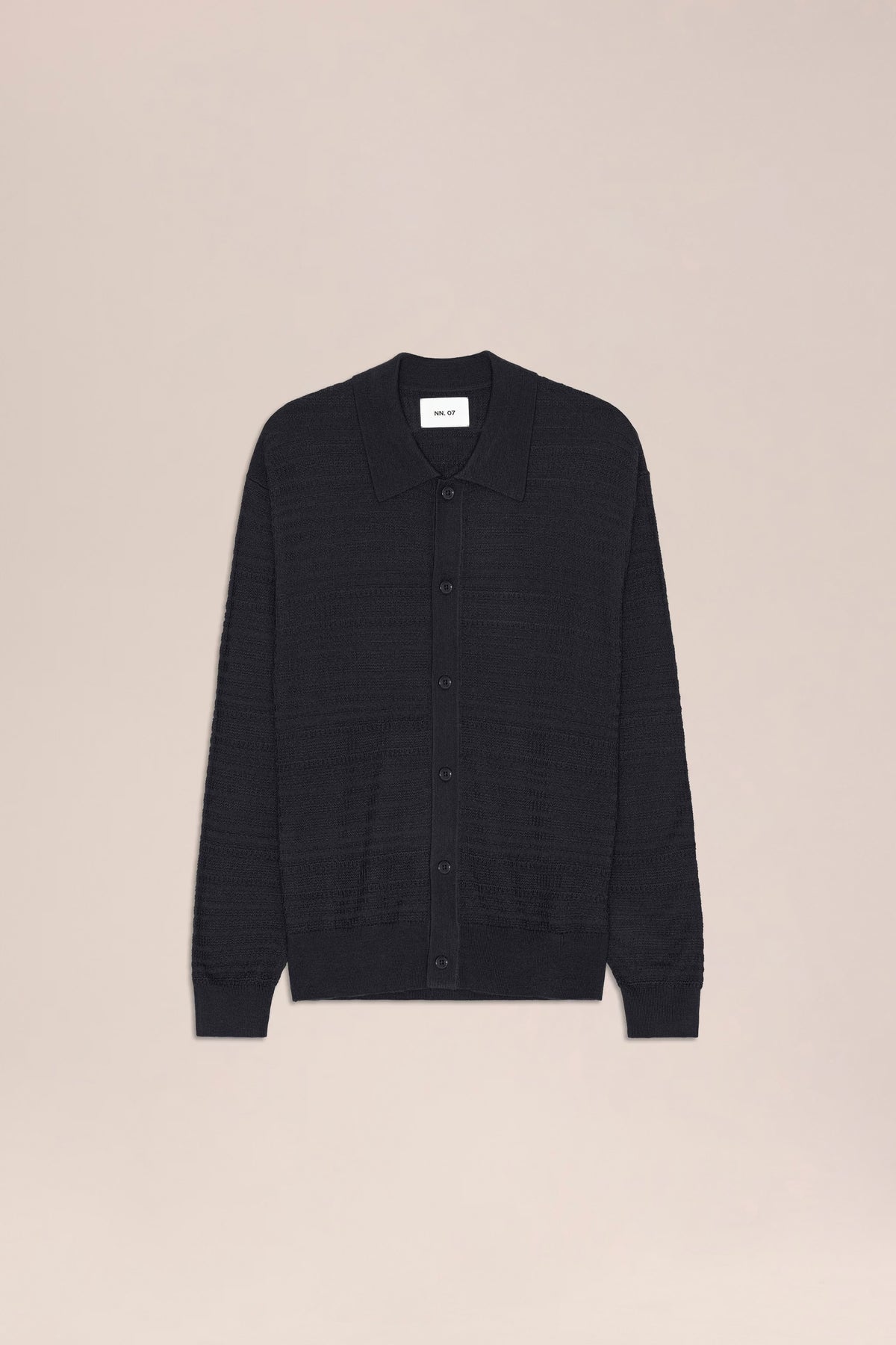Nate - Textured Stitch Cardigan - Deep Navy