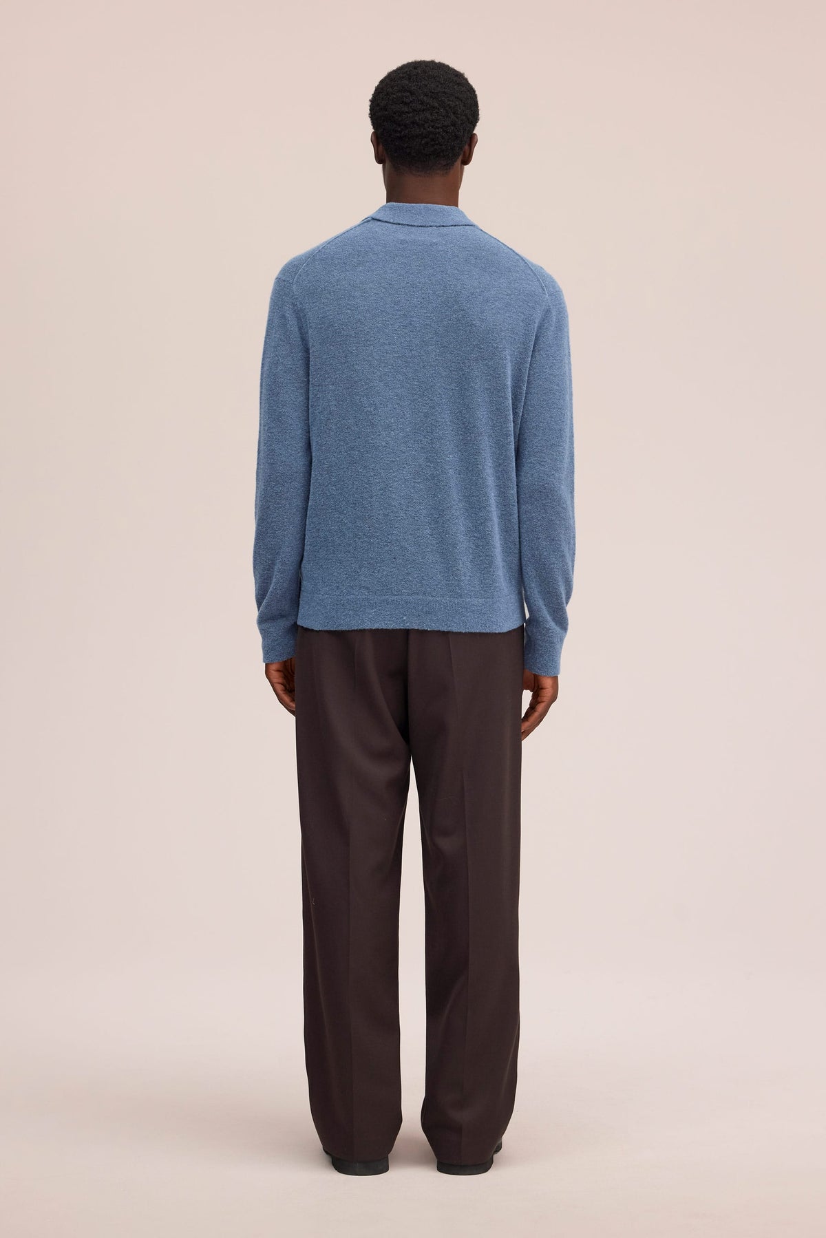 Gavin - Relaxed Fit Wool Blend Polo - Harbor Night