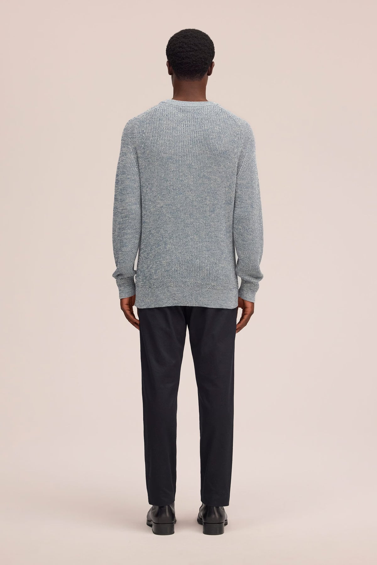 Evan - Organic Cotton Crew Neck Sweater - Concrete Sky