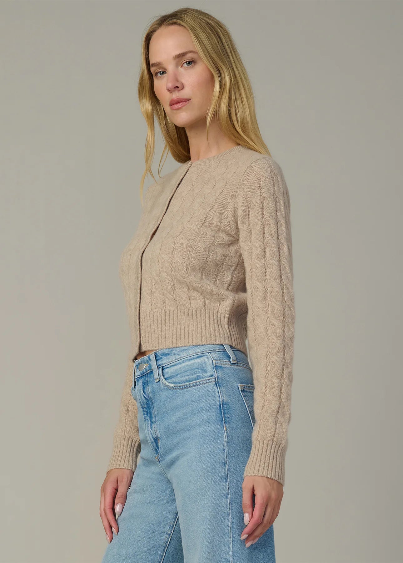 The Cable Dani Cashmere Cardigan - Oatmeal