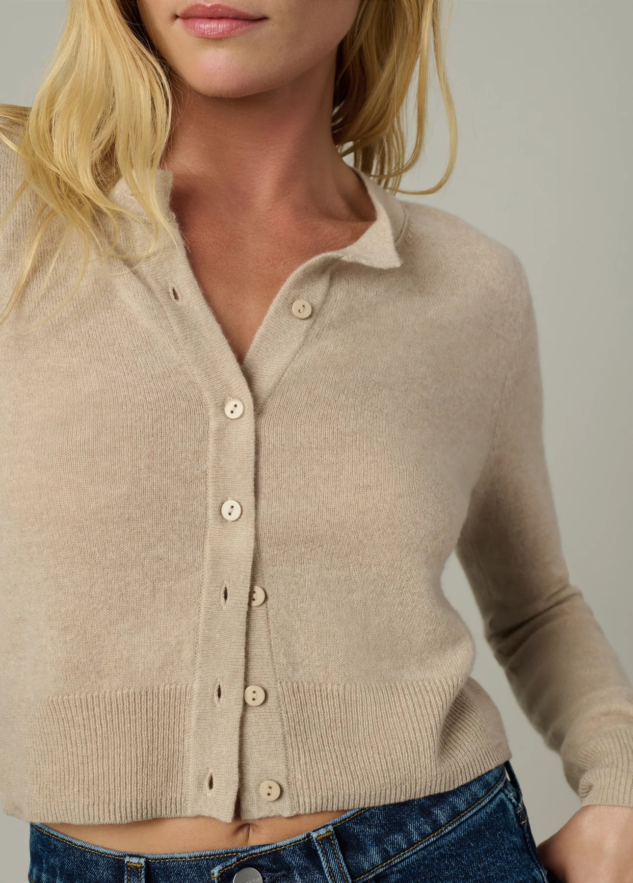 The Dani Cashmere Cardigan - Oatmeal