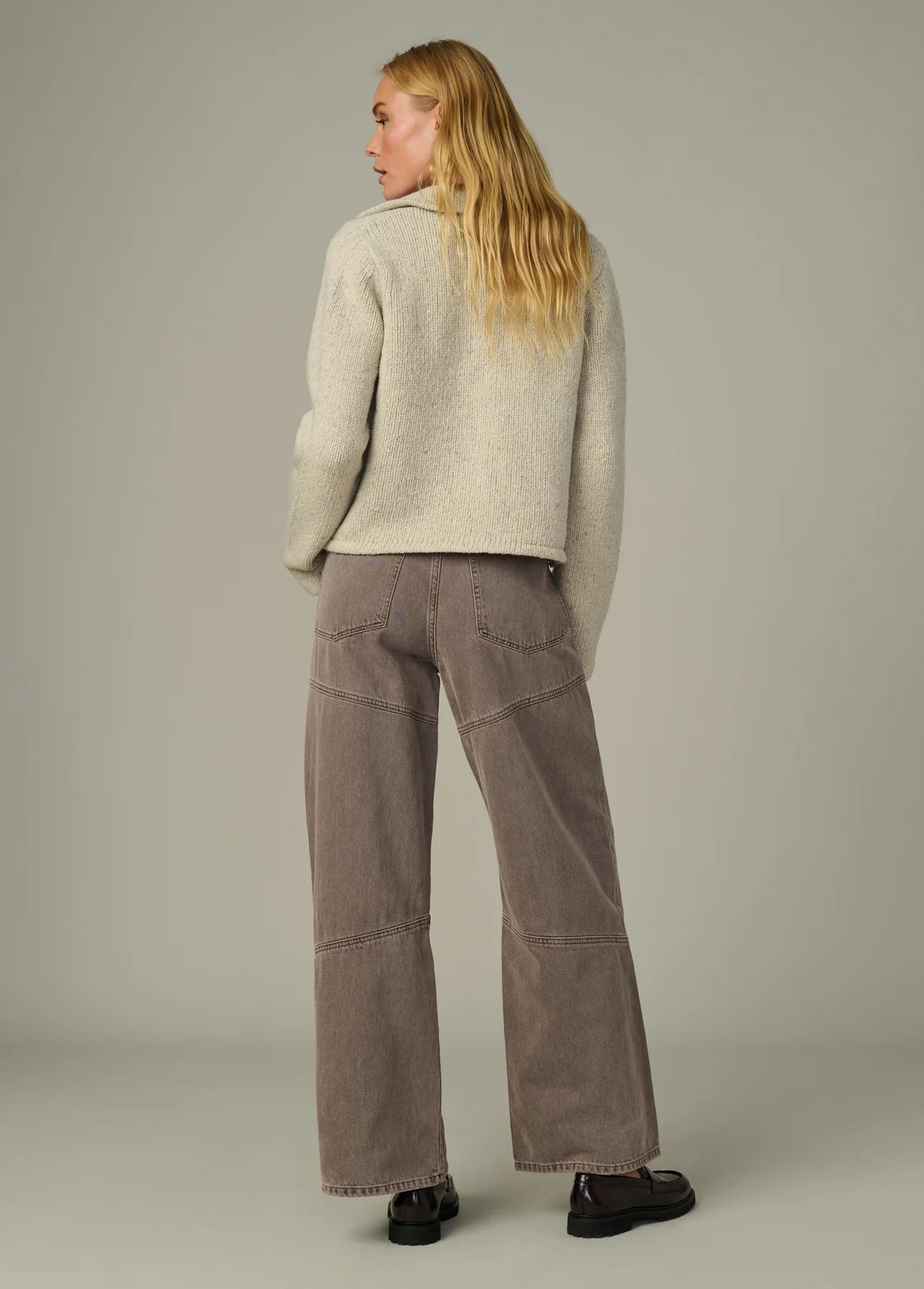 The Harlowe Seamed Jeans - Tiramisu
