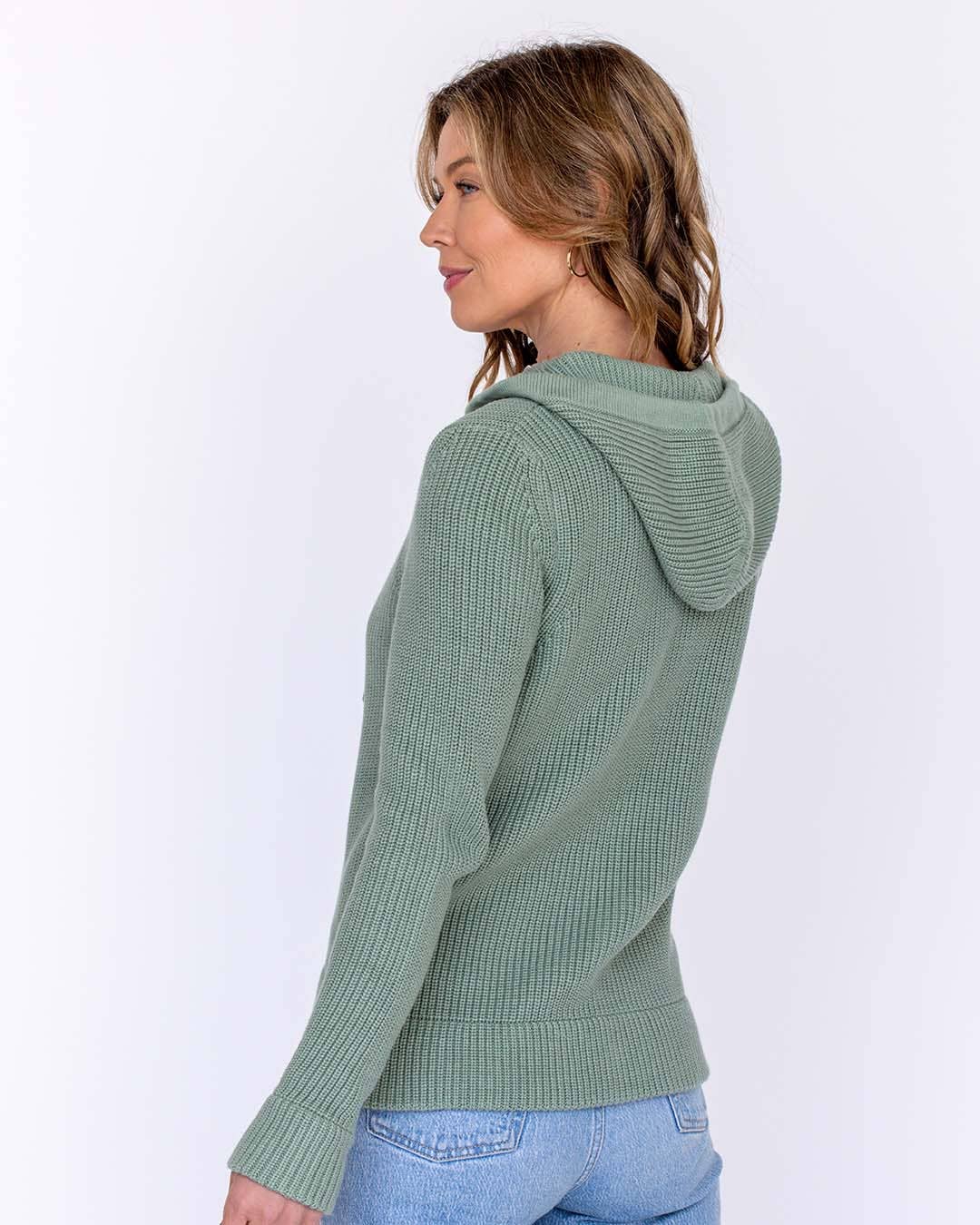Cotton Fisherman Hoodie - Sage
