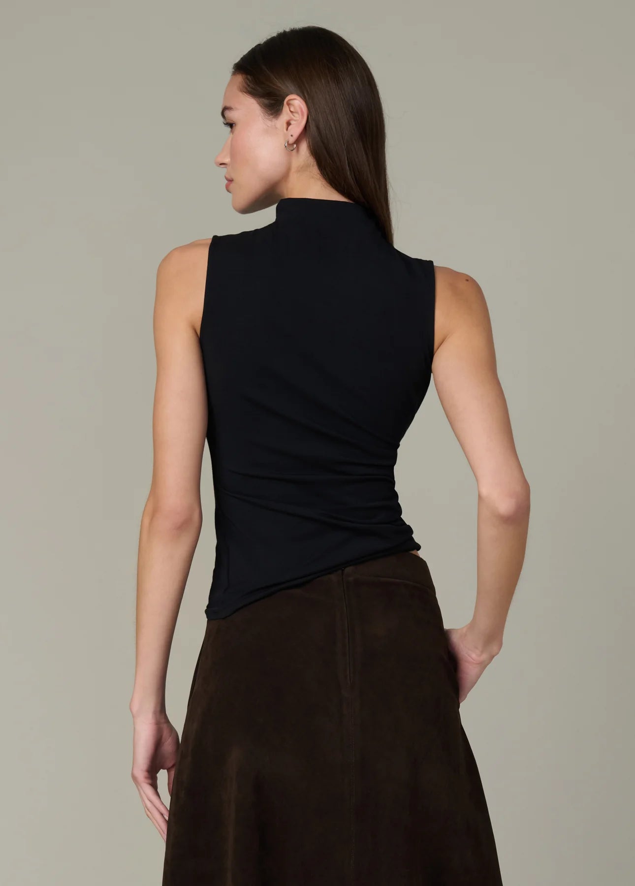The Dove Draped Sleeveless Top - Black