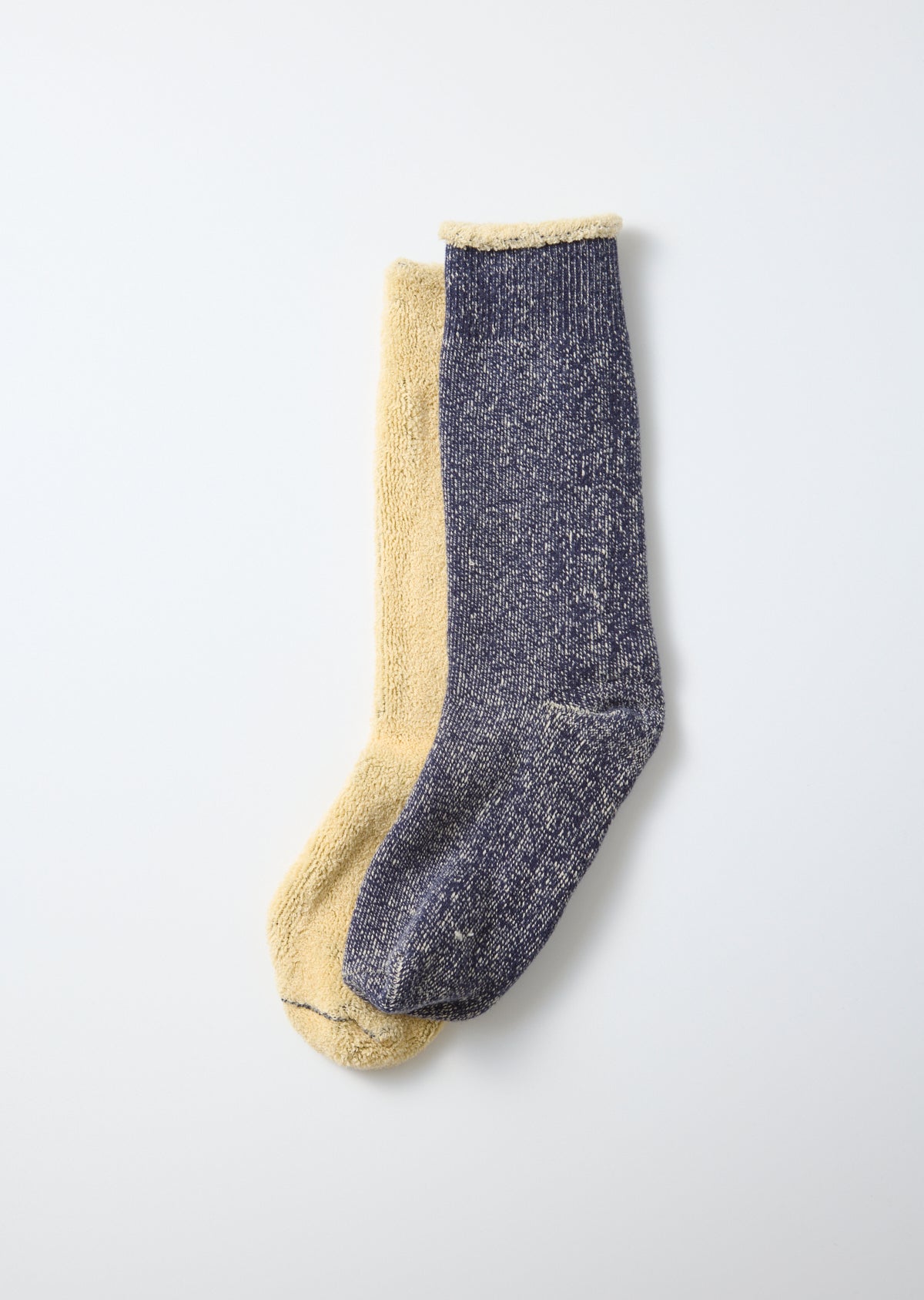Reversible Pile Socks - Navy/Cream