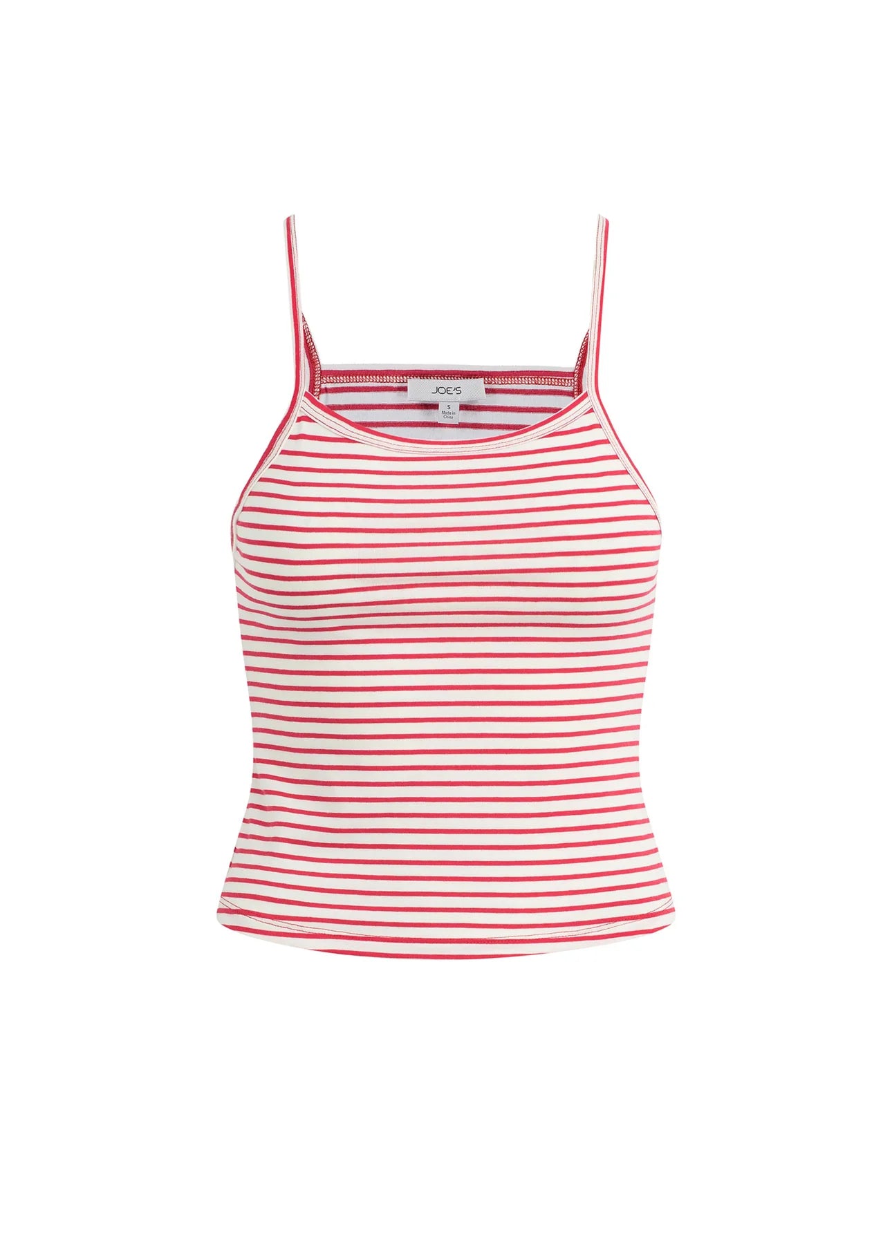 The Everyday Tank - White/Cherry Red Stripe