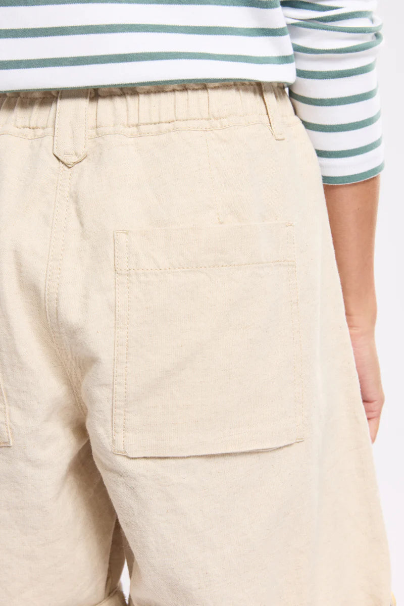 Elastic Waist Bermuda Shorts - Naturel