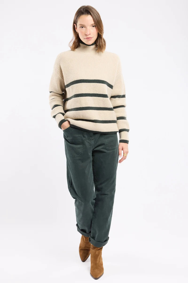High Neck Sweater - Wool - Irish Cream/Otranto