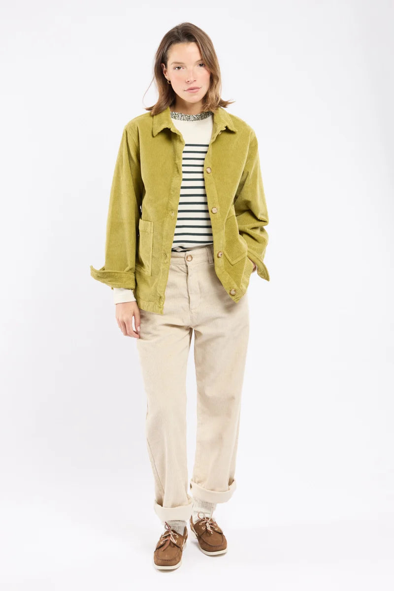 Velvet Fisherman's Jacket - Cotton - Green Moss
