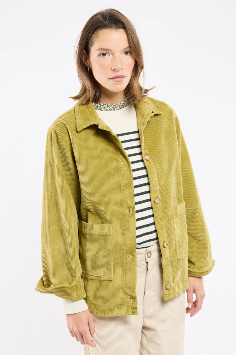 Velvet Fisherman's Jacket - Cotton - Green Moss