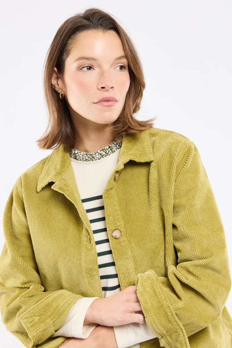Velvet Fisherman's Jacket - Cotton - Green Moss