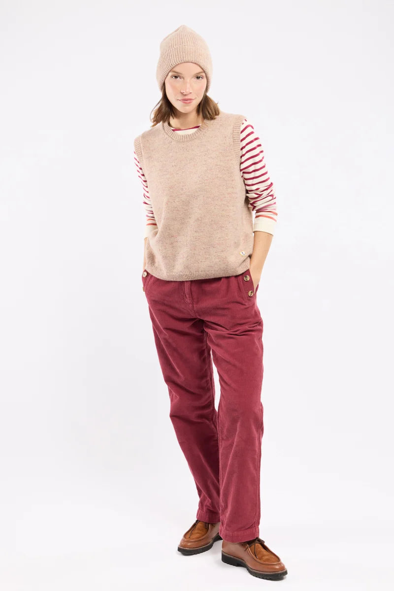Héritage Sleeveless Sweater - Wool - Irish Cream Print