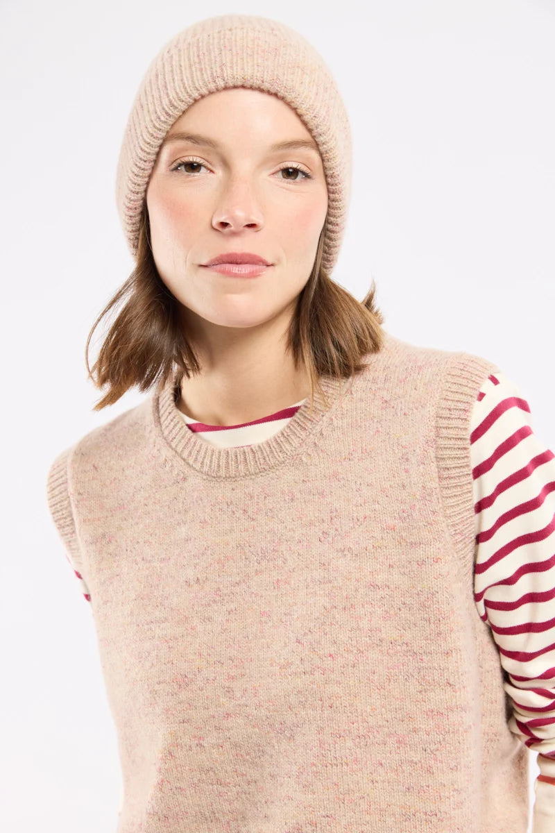 Héritage Sleeveless Sweater - Wool - Irish Cream Print