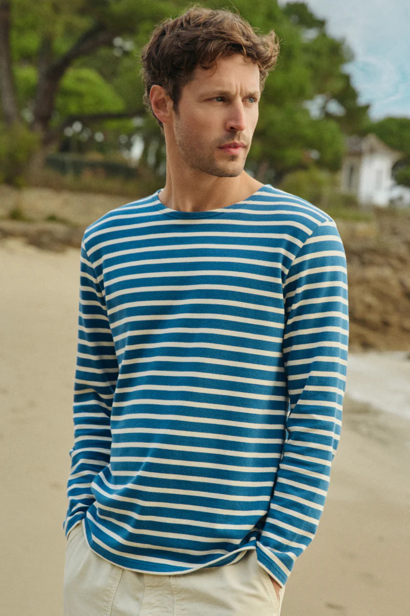 Breton Striped Shirt - Rustic Organic Cotton - Dark Blue / Nature