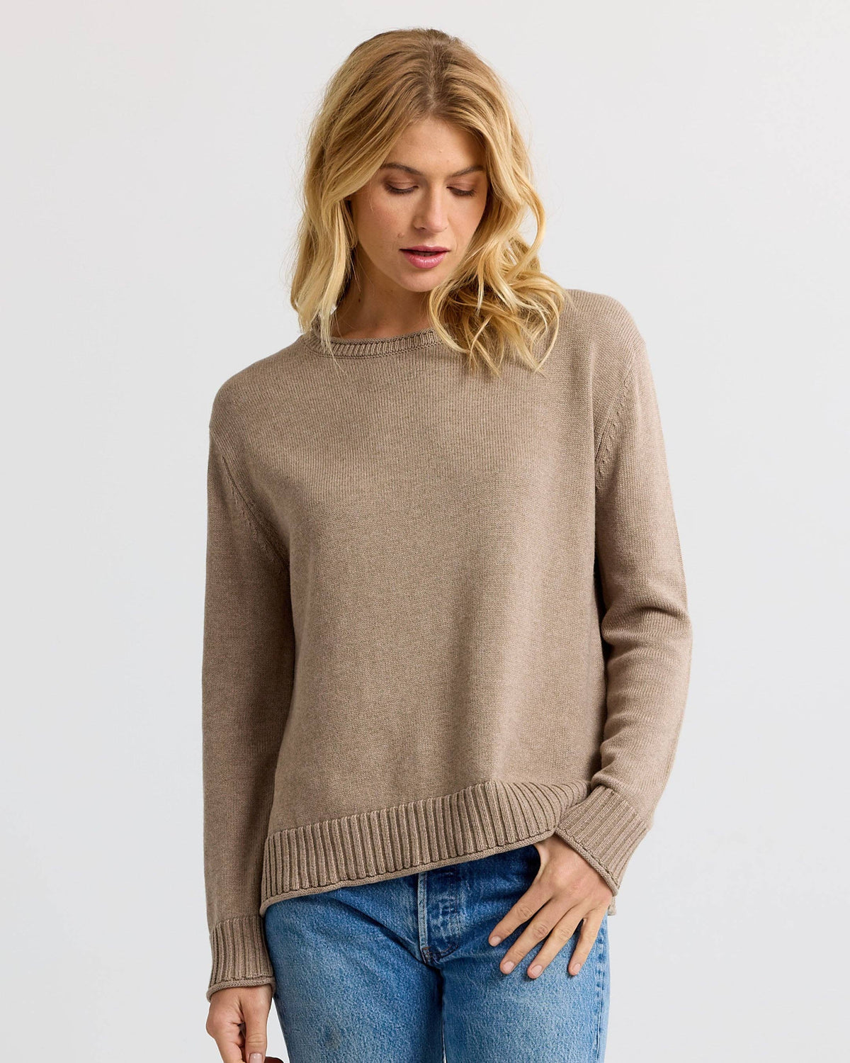 Everyday Cotton Crew - Taupe