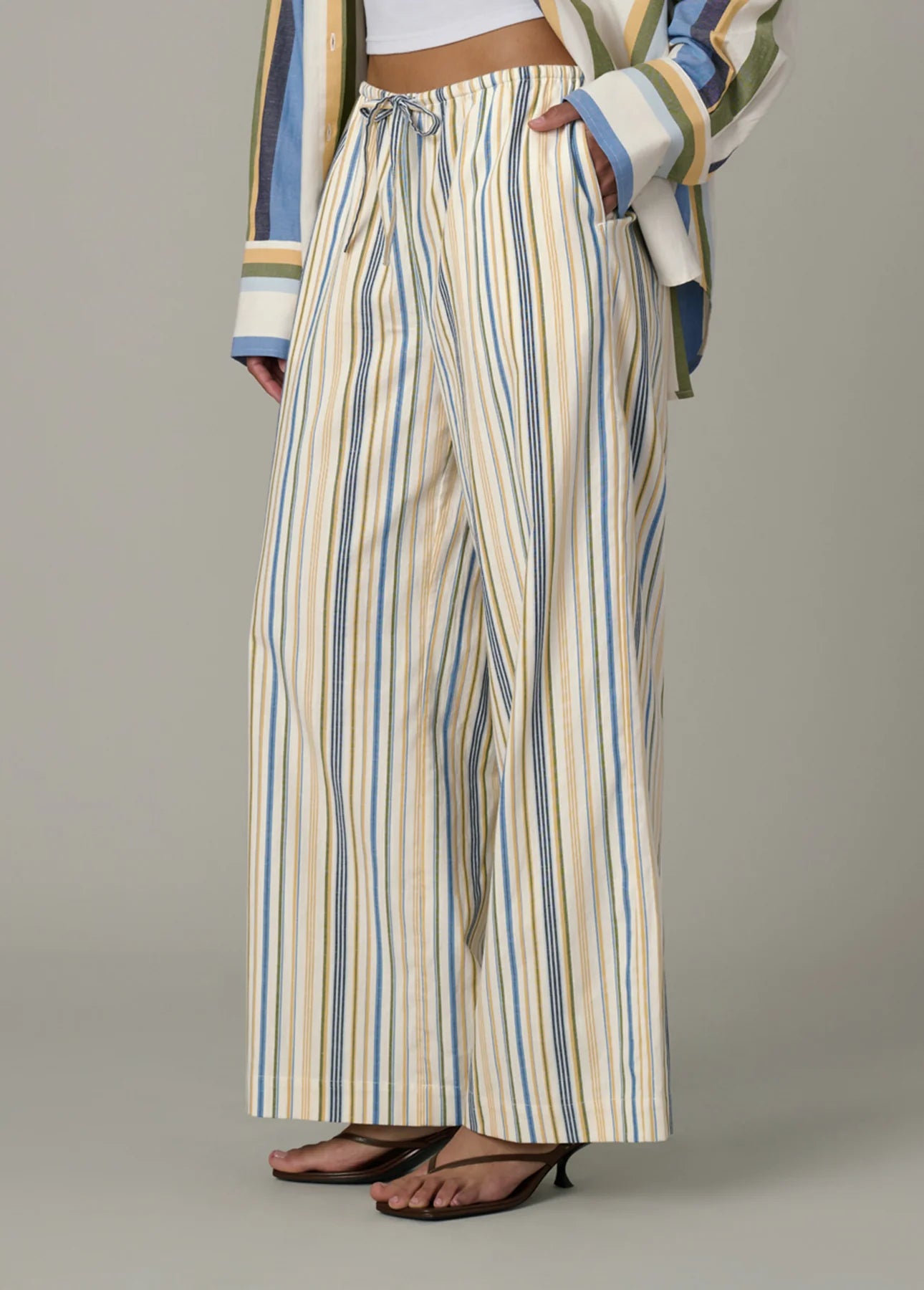 The Brynn Pant - Azure Variegated Stripe