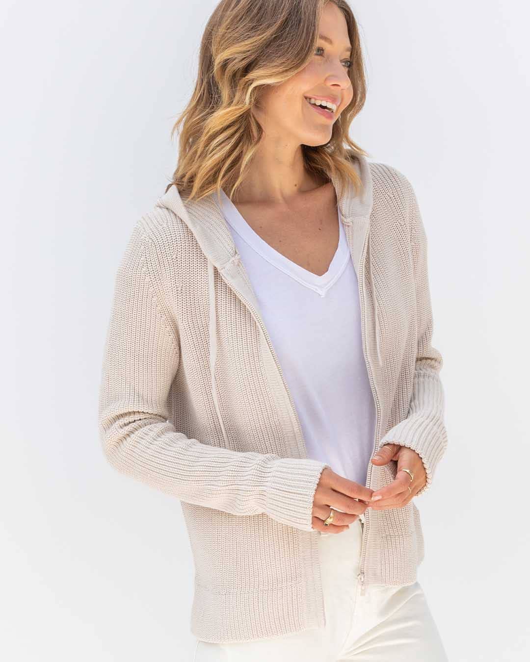 Cotton Fisherman Hoodie - Oatmeal