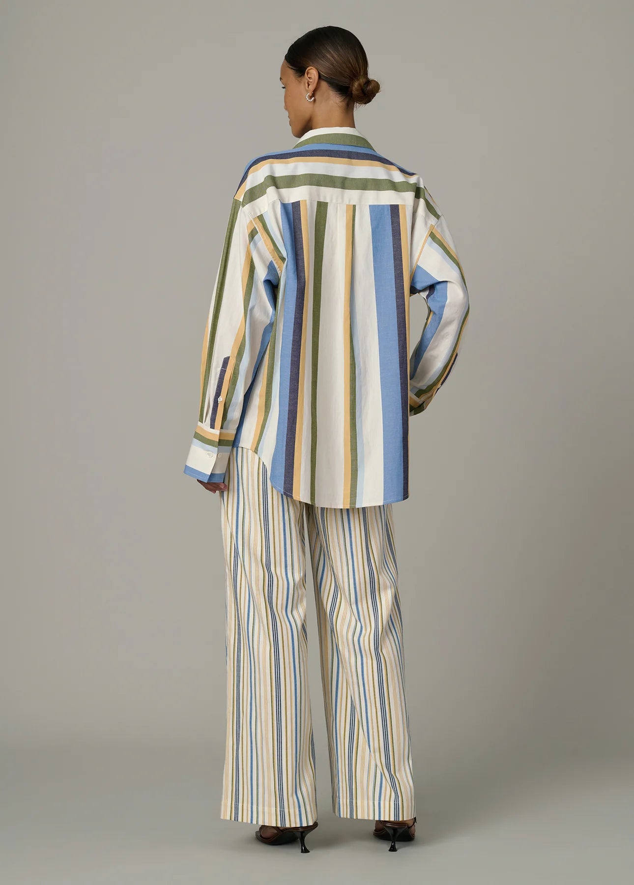 The Brynn Pant - Azure Variegated Stripe