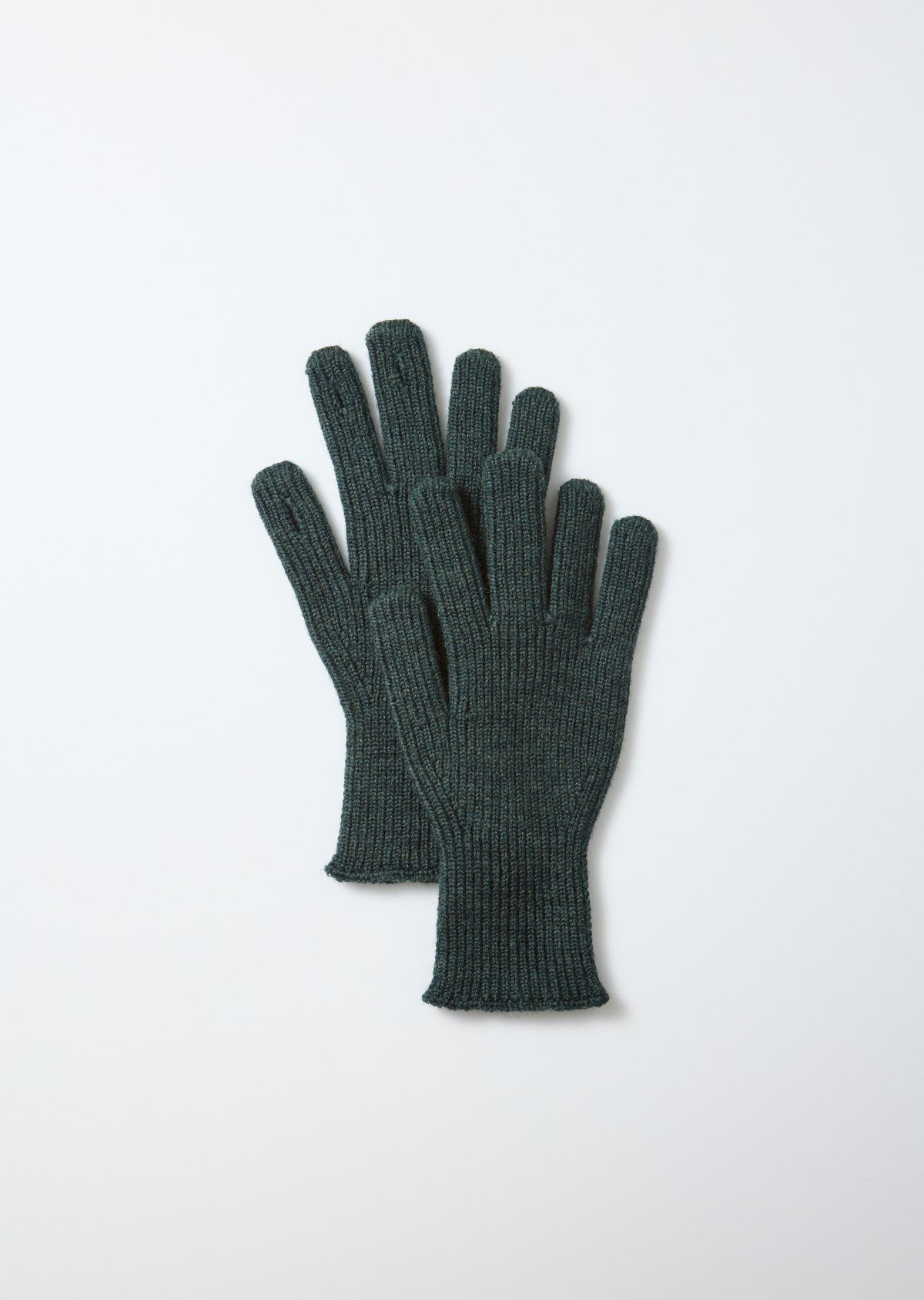 Washable Merino Knit Touch Gloves - Forest Green