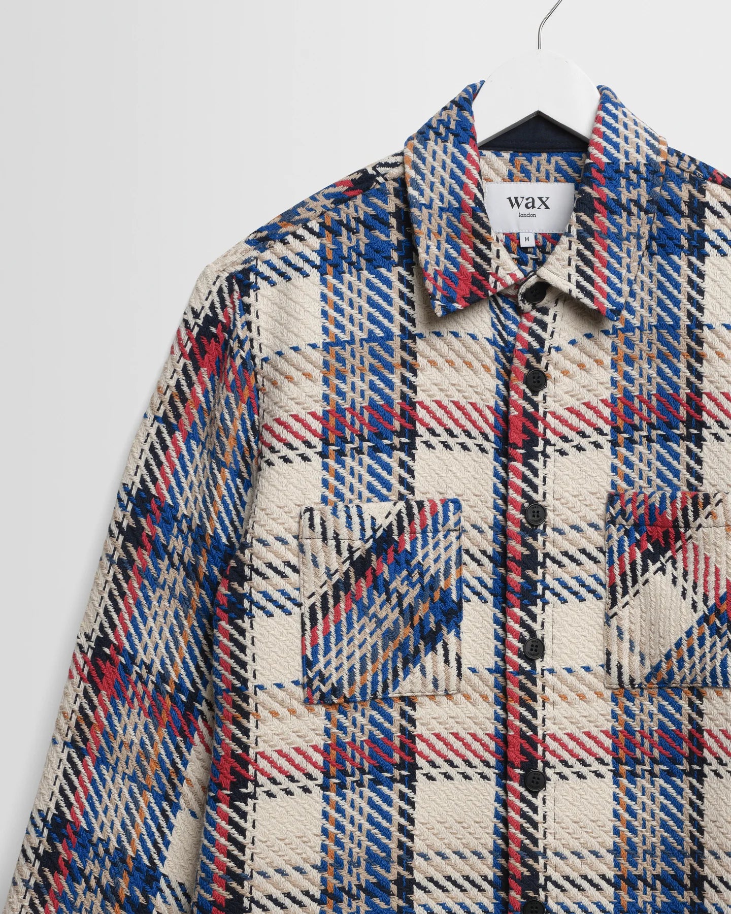Whiting - Ecru And Red Jazz Weave Check Overshirt